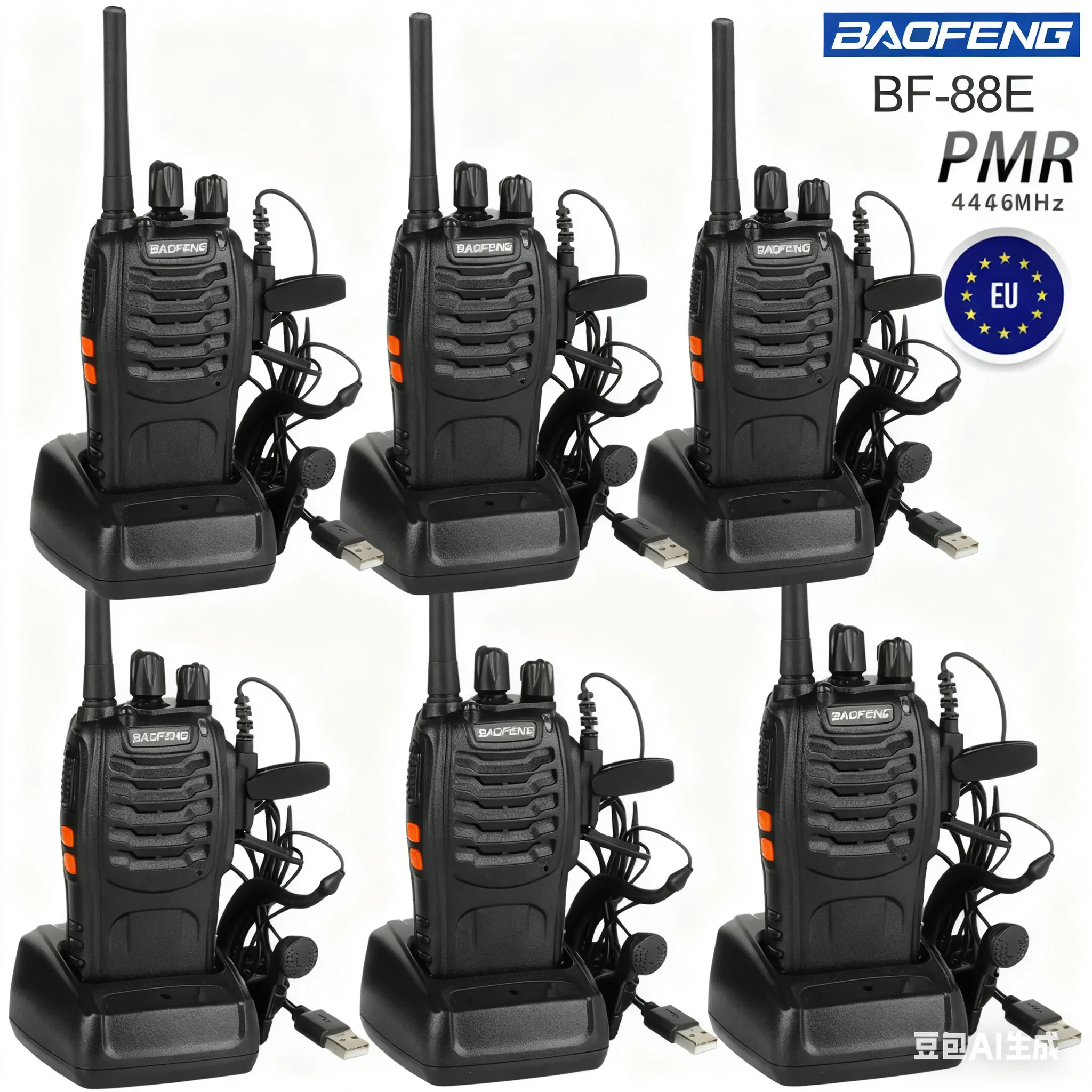 Fabricante 2/4/6/10 Uds BF 88E original Baofeng 5W walkie-talkie 10KM comunicación de larga distancia viaje en carretera en espera ultralargo