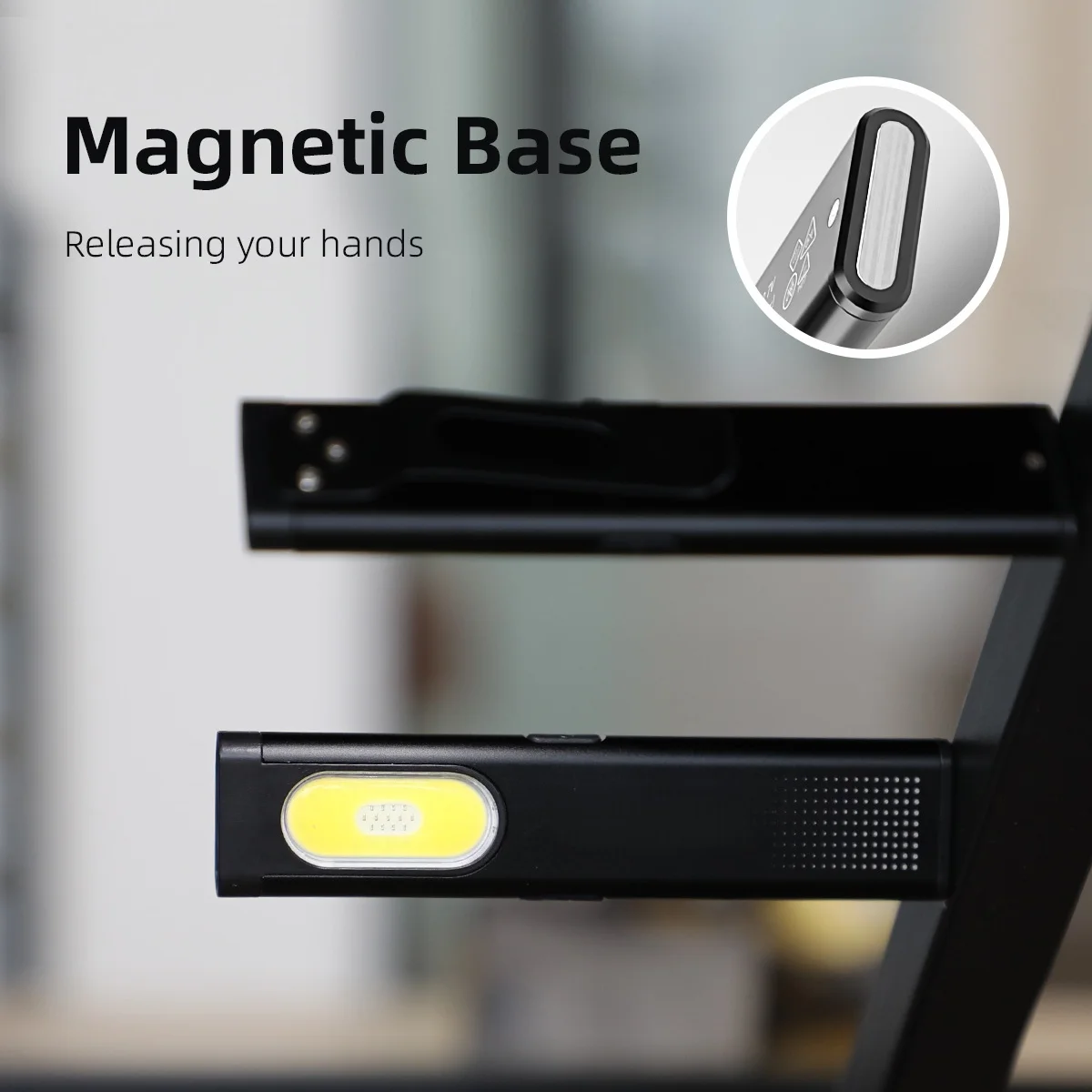 LED-sleutelhangerzaklamp USB C Oplaadbaar 600Lm Mini-zaklamp Draagbare werklamp met magneet Waterdichte zaklantaarn