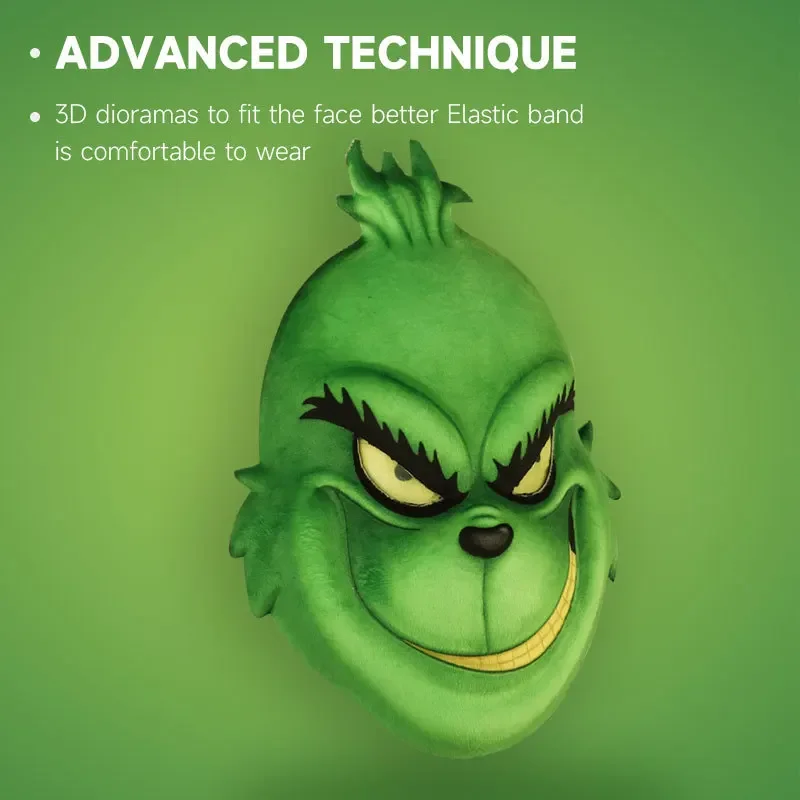 New Christmas Mask Set Halloween COSPLAY Party Props Thief Red Hat Green Mask Green Gloves