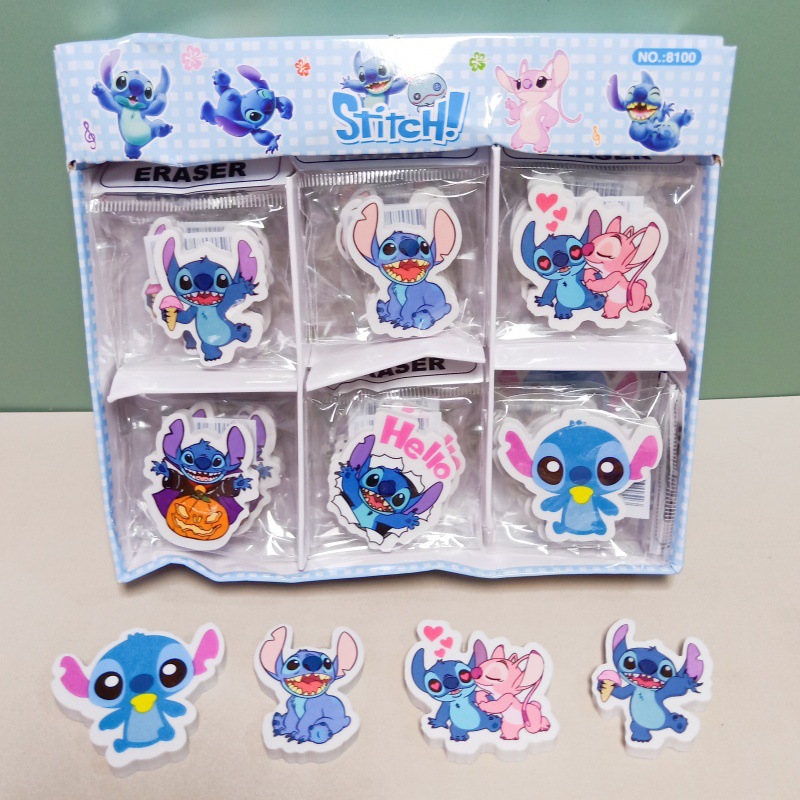 Goma de borrar de Disney, 36 Uds., herramientas de corrección para estudiantes de dibujos animados, suministros de oficina, regalos, papelería creativa para escuela primaria, venta al por mayor