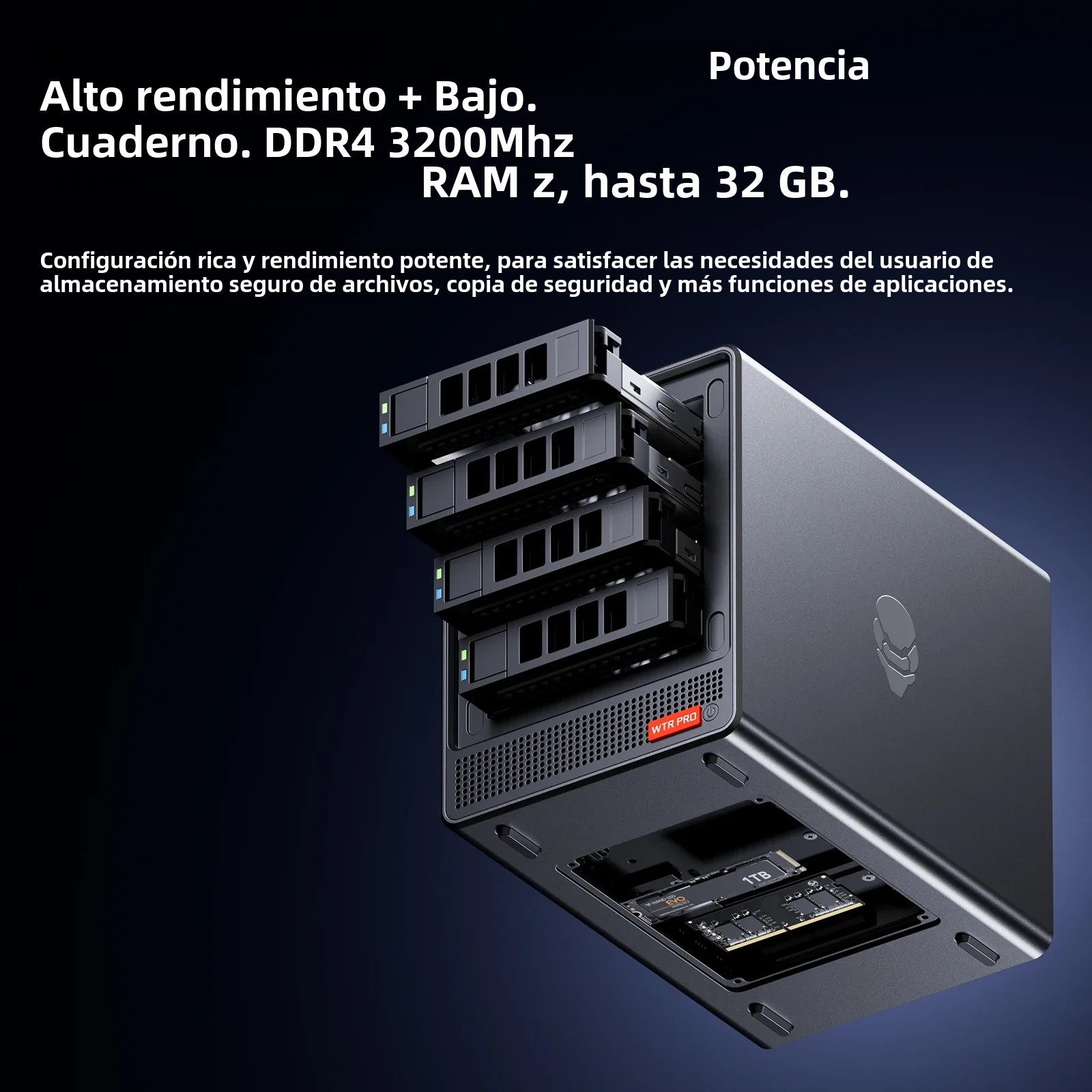 Mini PC AOOSTAR con 4 bahías Nas WTR PRO, AMD Ryzen 7 5825u, compatible con HDD de 2,5/3,5" * 4, NVME SSD * 1