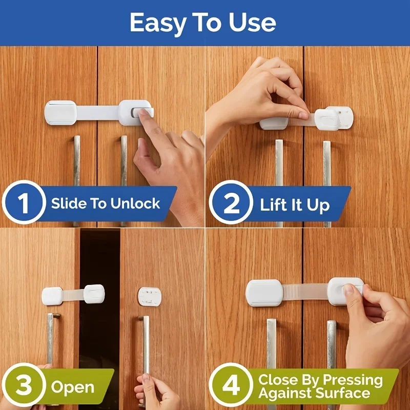 5/10pc crianças cinta de segurança fechaduras do bebê para armários e gavetas almofadas adesivas toalete geladeira & mais nenhum instalação necessária