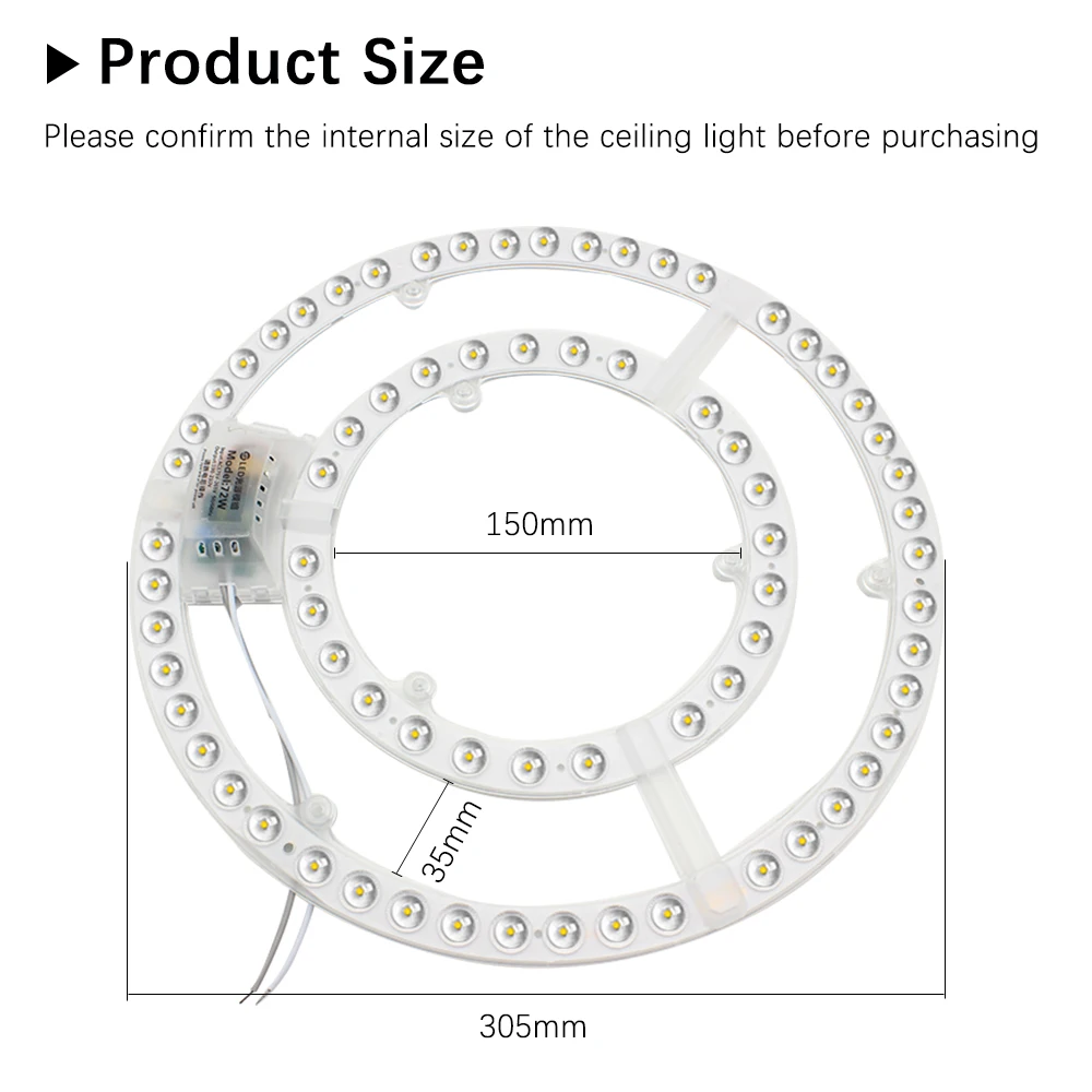 Led Panel 220V Ceiling Light Replacement Led Module 72W Round Circle Light Panel Board 6000K/4000K Module For Ceiling Fan Lights