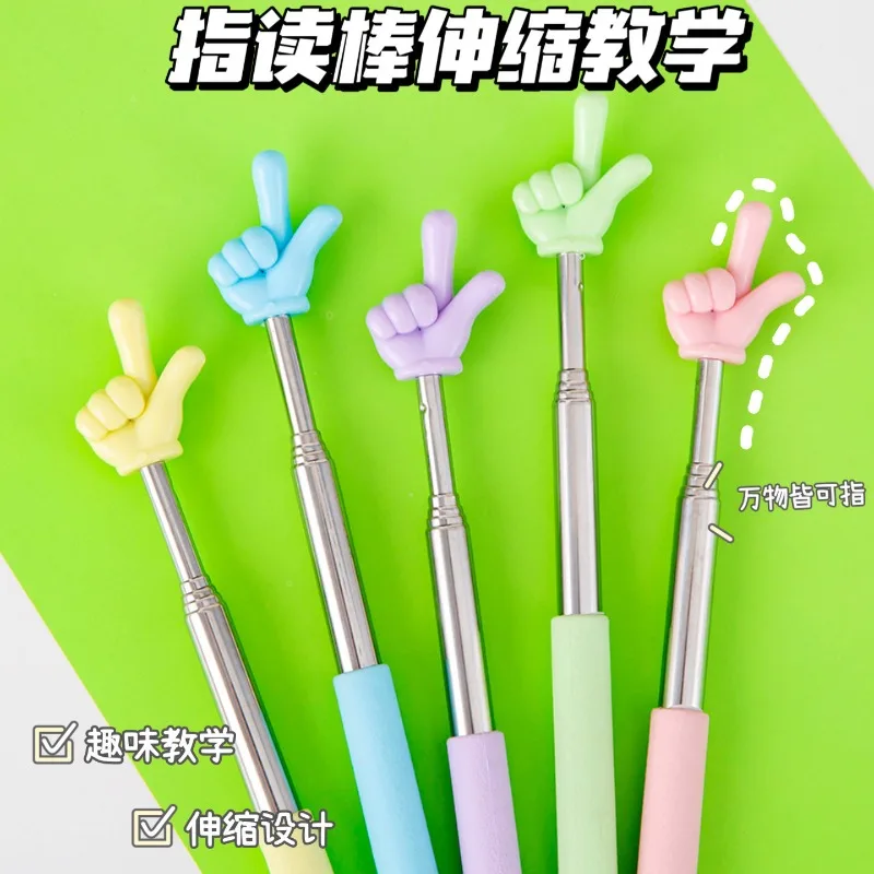 Retractable Simplicity Cute Pointer for Teacher Jelly Color Cute StainlessSteel Telescopic N StainlessSteel Finger Hand Pointer
