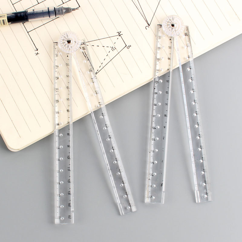30cm Acrylic Foldable Ruler Multifunctional Students Stationery Measuring Ruler Kids Drawing Geometry Protractor Ruler Supplies