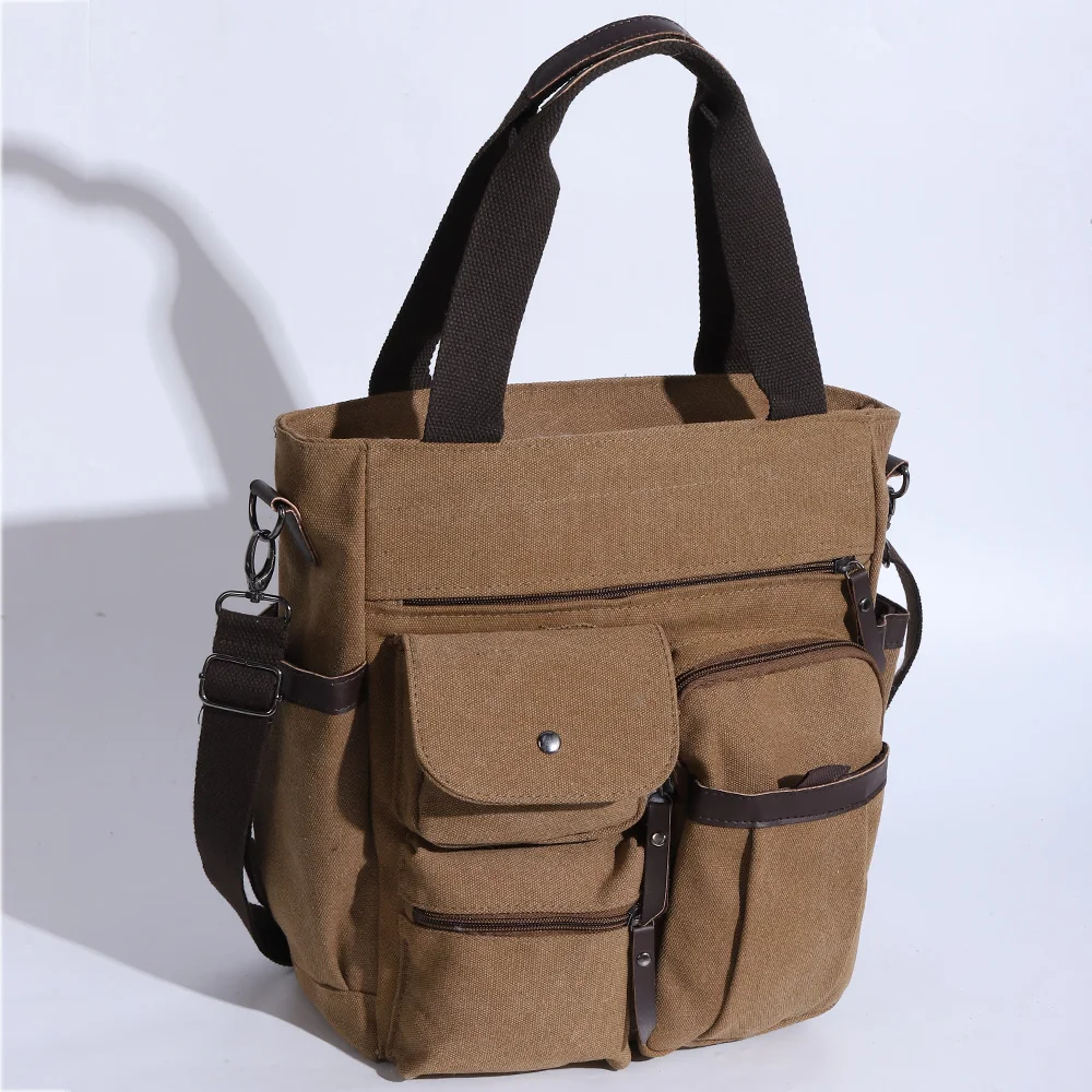 Męskie torby na ramię, aktówki, płócienne torby na ramię, torby męskie na dokumenty, torby o dużej pojemności, torby na laptopa, torby crossbody, torby podróżne w stylu vintage K004