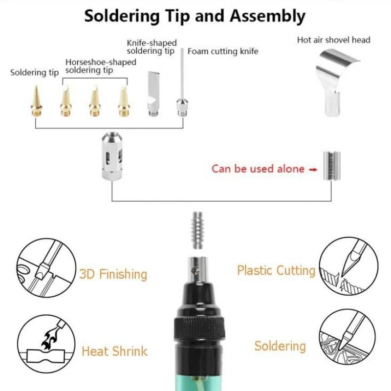 1300 C Butan 4 Trong 1 Xách Tay Hàn Bộ Bút Hàn Đốt Thổi Đèn Pin Gas Hàn Không Dây Butane đầu Dụng Cụ