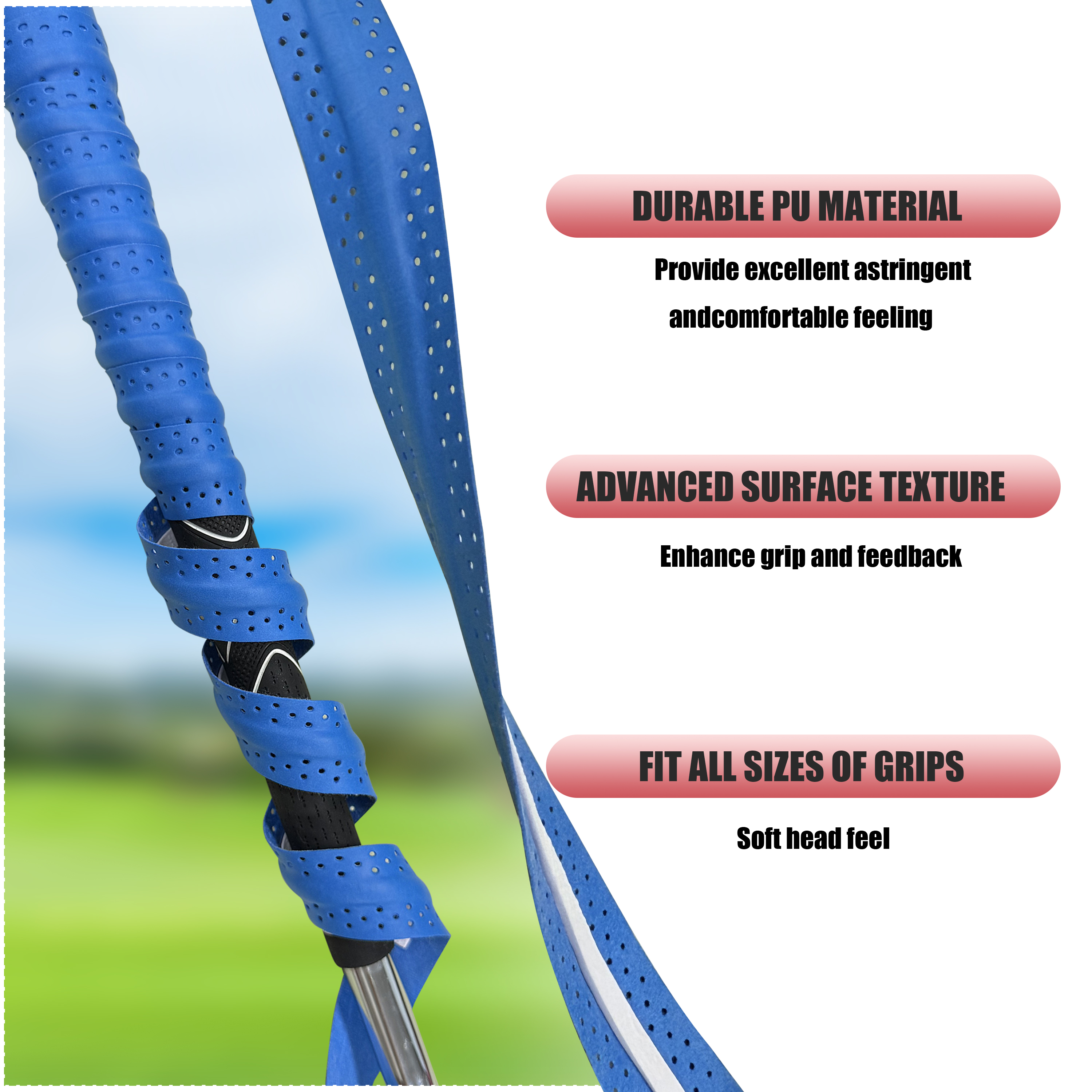 เทปพันด้ามจับไม้กอล์ฟ เทปพันด้ามจับกอล์ฟ กันลื่น Sweatproof PU Wrapping Quick Replacement Golf Club Grip Solution