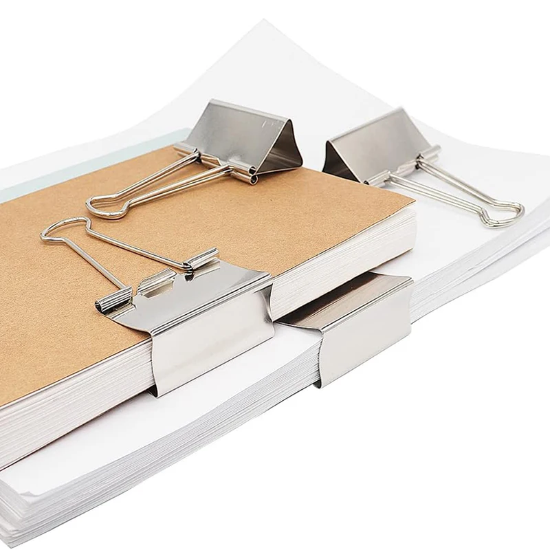 5-30Pcs 바인더 클립 파일 금속 종이 클립 은빛 종이 클립 클램프 15/19/32/40/50mm 편지지 클립 사무실 학교 용품