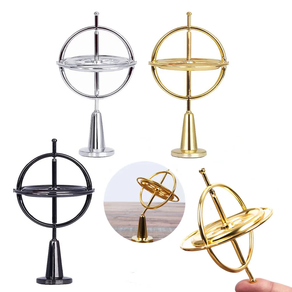 Metal auto-equilíbrio dedo giroscópio anti-gravidade colorido metal giroscópio adultos crianças descompressão alívio do estresse brinquedo giratório