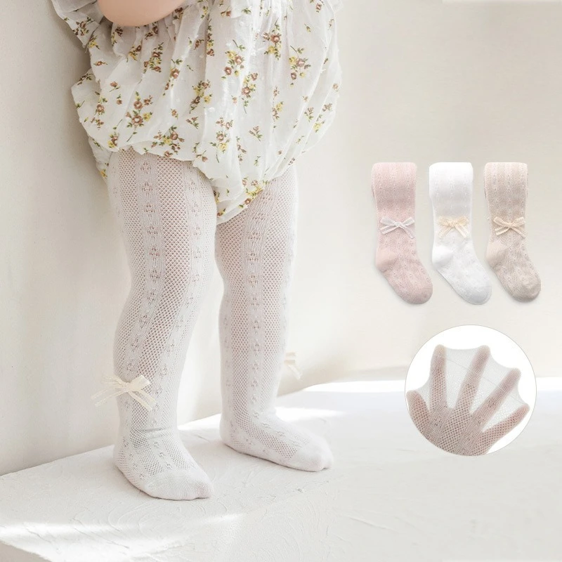 Pantimedias finas de malla de verano para niños y niñas de 0 a 8 años, medias de algodón suave para bebés recién nacidos, medias transparentes transpirables