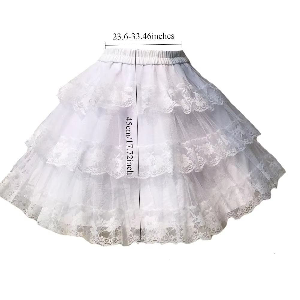 Enagua corta de tul de 3 capas para niña, enagua de flores para boda, enagua