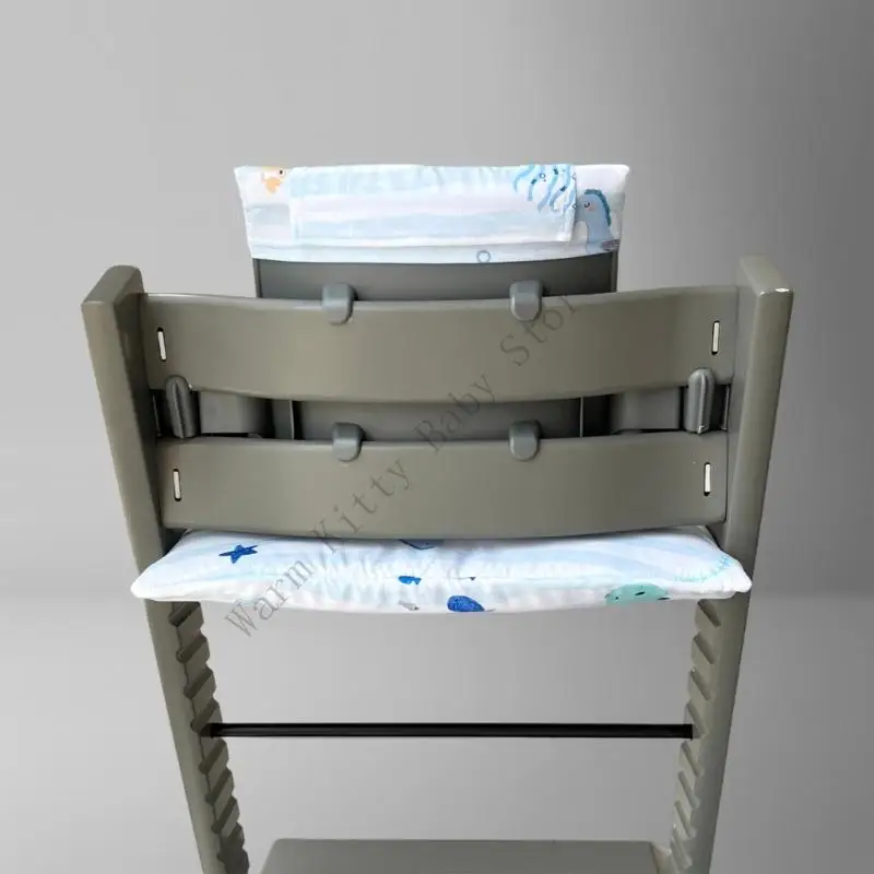 Almofada de assento de cadeira alta de bebê de algodão macio bonito dos desenhos animados grosso cadeira de jantar do bebê almofada de assento e almofada traseira almofada de assento de apoio
