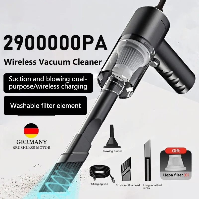 Car Home Vacuum Cleaner 2900000PA Powerful 4 in1 Clean Machine Wireless Blowing Suction Portable Vacuum Cleaner For Vehicle