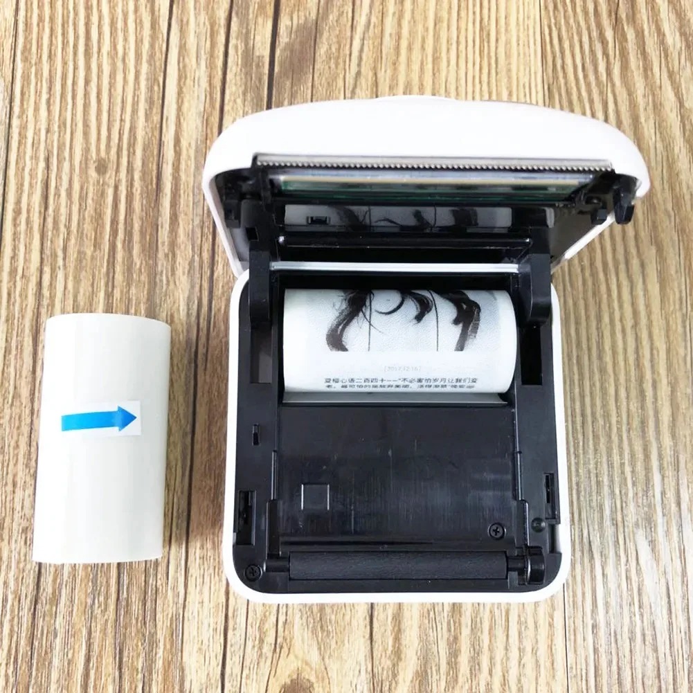 Papel autoadesivo térmico transparente, 57x25mm usado para papel de impressão fotográfica de micro impressora térmica