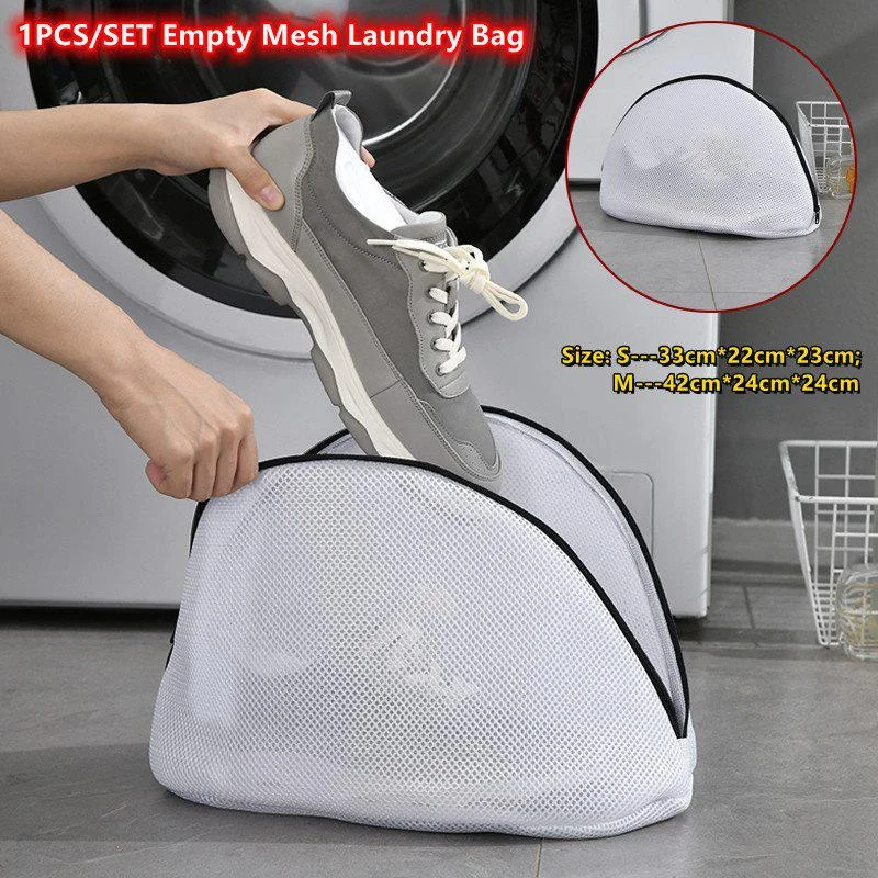 1 Uds bolsa de lavandería de malla bolsa de lavado de zapatos con cremalleras