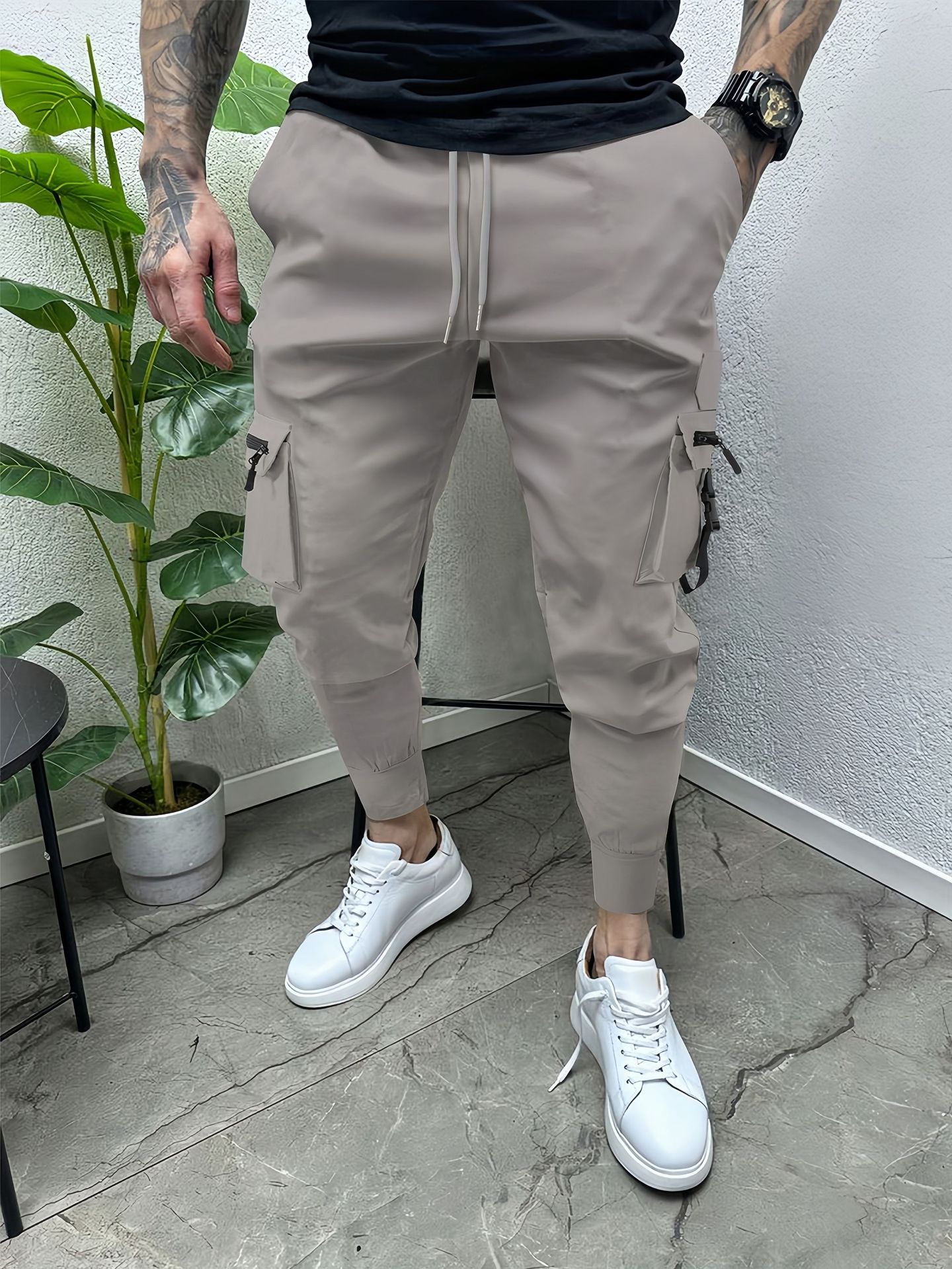 Frühling und Herbst Männer eBay lässig Multi-Pocket Slim Fuß Overalls Mode High Street Anti-Falten Outdoor-Sport Trend Hosen