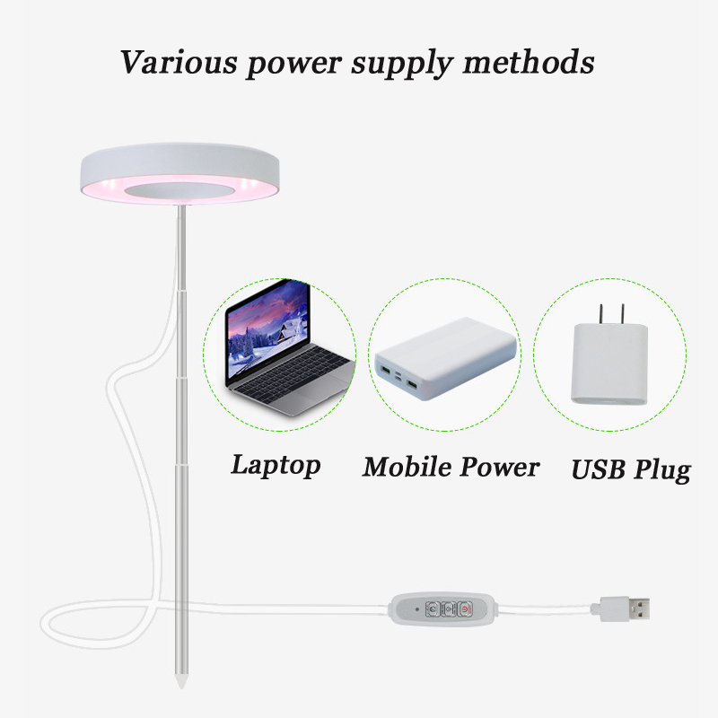 Luz de crecimiento LED solar para interiores de espectro completo, atenuación de cuatro engranajes, Viridiplantae carnoso, luz de relleno telescópica para suelo de flores
