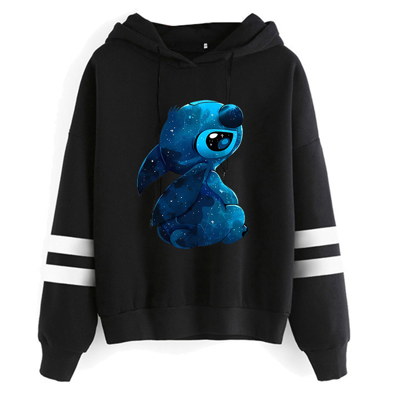 Divertida sudadera navideña Y2k Lilo Stitch, sudaderas con capucha de dibujos animados de Disney para mujer, Sudadera con capucha de Manga de Anime de punto bonito, ropa femenina