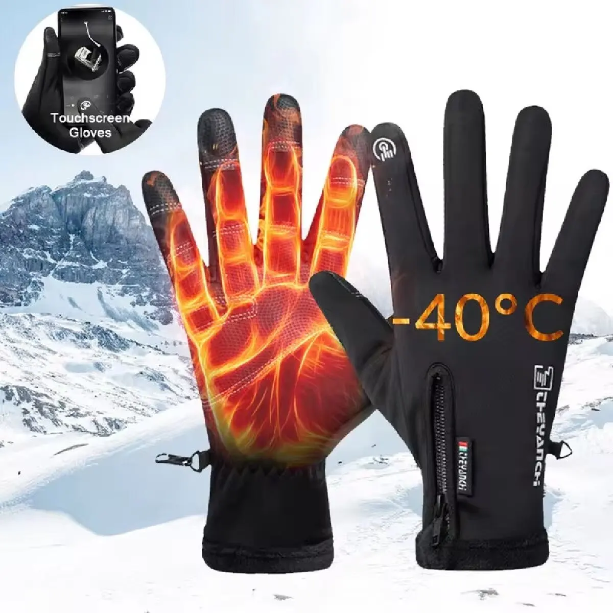 Guantes Térmicos impermeables para pantalla táctil, a prueba de viento, cálidos, para clima frío, correr, deportes, senderismo, esquí, Invierno