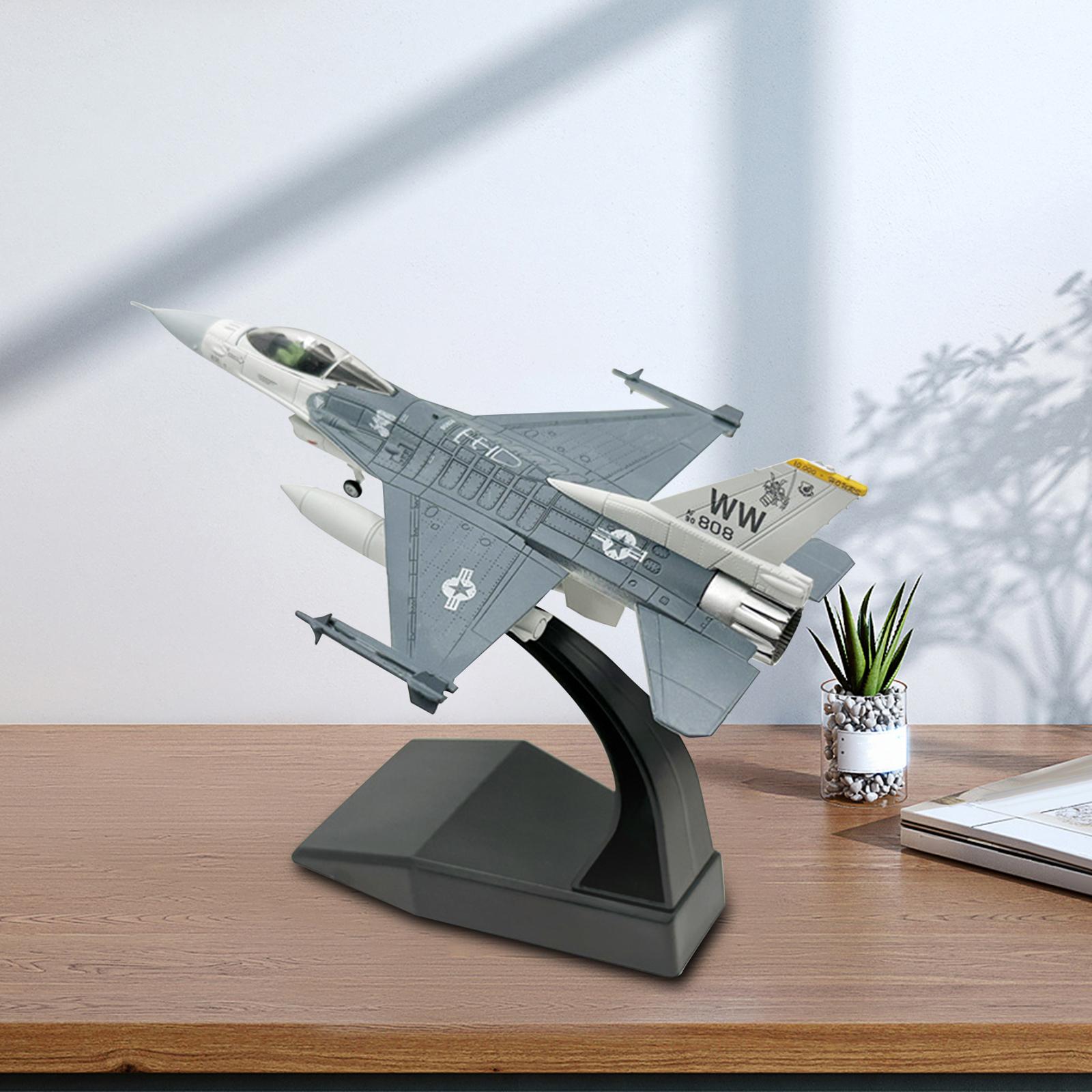 子供、消防士のおもちゃのためのf16c戦闘機モデル、高度なダイキャスト飛行機、家庭、寝室、棚、リビングルーム、デスクトップ装飾、1: 100