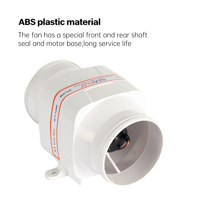 Lororlo-除雪機,4 ", 105mm, 270cfm,屋内排水ファン,DC, 12v, 24v, 6ブレード,船舶用ボート,排気,白サイズ