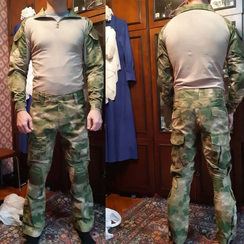 전술 유니폼 Airsoft 등산 복장 훈련 복 위장 사냥 셔츠 바지 페인트 볼 세트 하이킹 바지 남자