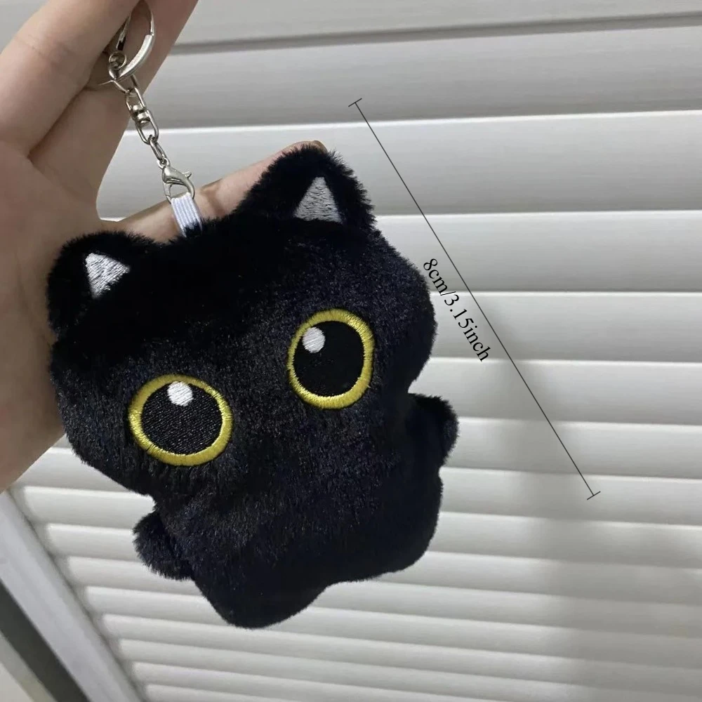 CuteBlack-muñeco de peluche de gato, colgante pequeño, almohada de peluche, cojín Ins, muñeco de peluche de gato negro para niño y niña, regalos de cumpleaños