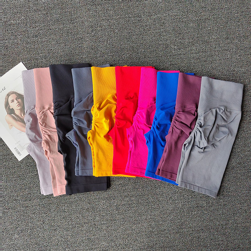 Pantalones cortos de Yoga sin costuras para mujer, pantalones cortos de entrenamiento de cintura alta, mallas de gimnasio con Control de barriga, pantalones cortos transpirables para correr, verano