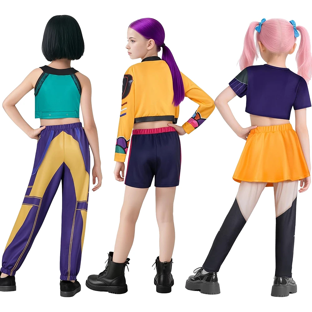 소녀 Zoey 코스프레 걸 그룹 Rumi Kids Costume Mira 복장 좋아하는 무대 공연 의류 할로윈 애니메이션 영화 드레스