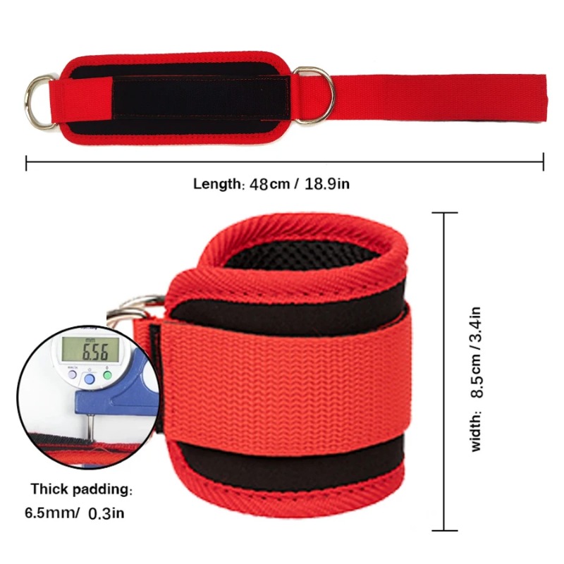 Correas de tobillo para Fitness, puños de soporte ajustables con anillo en D, ejercicios de piernas para gimnasio, entrenamiento, protección deportiva, abductores de seguridad