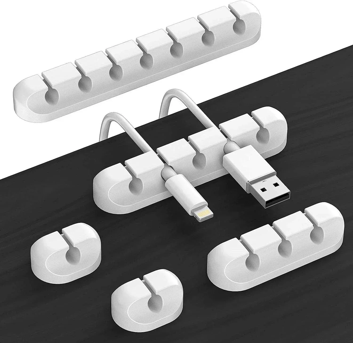 Cavo Cavo Organizzatore di cavi Clip di gestione avvolgicavo USB in silicone Autoadesivo per mouse, tastiera, auricolare per iPhone Huawei