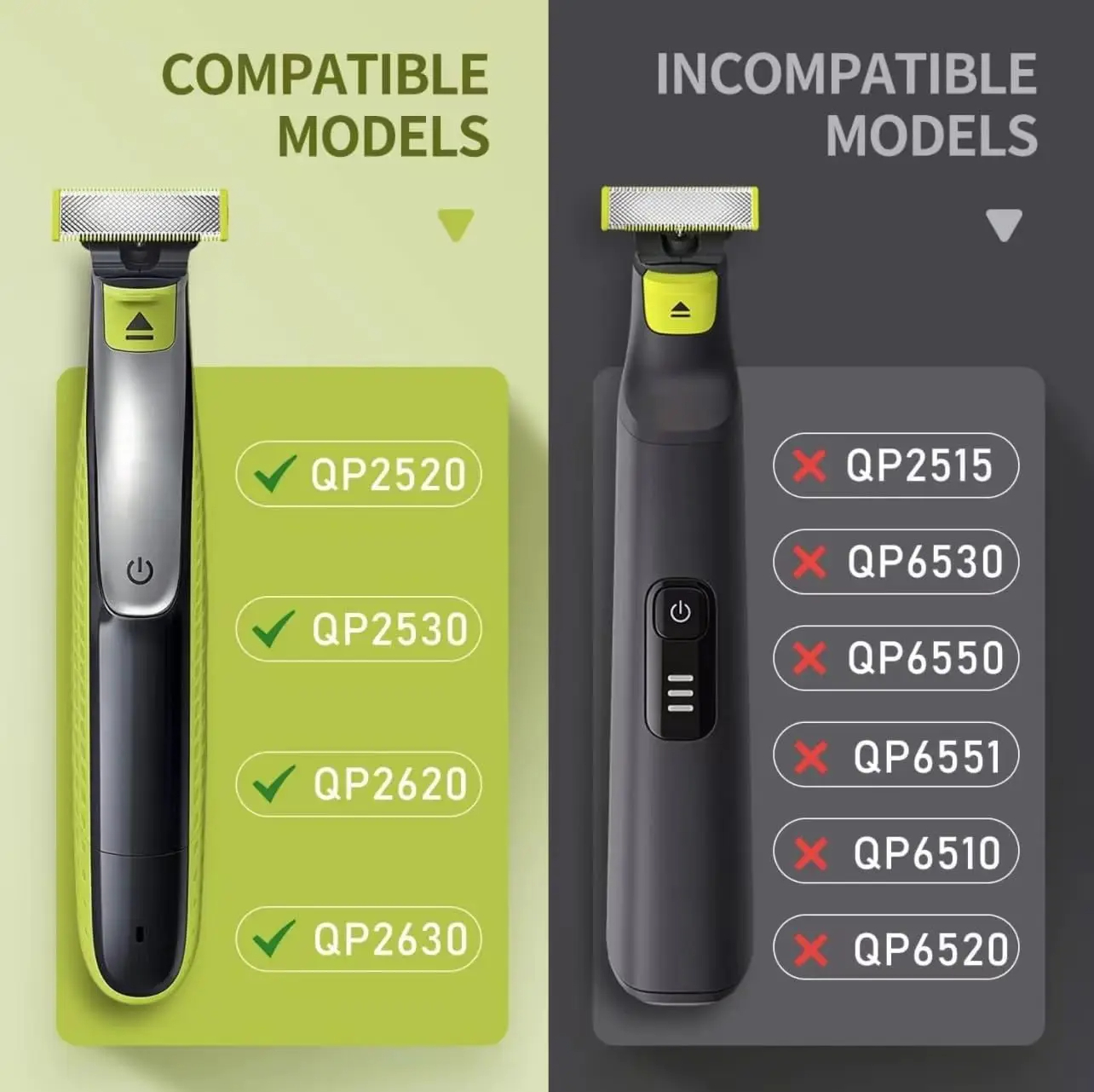 Supporto per caricabatterie con base di ricarica montata a parete per rasoio elettrico ibrido Philips One Blade QP2520 QP2530 QP2620 QP2630