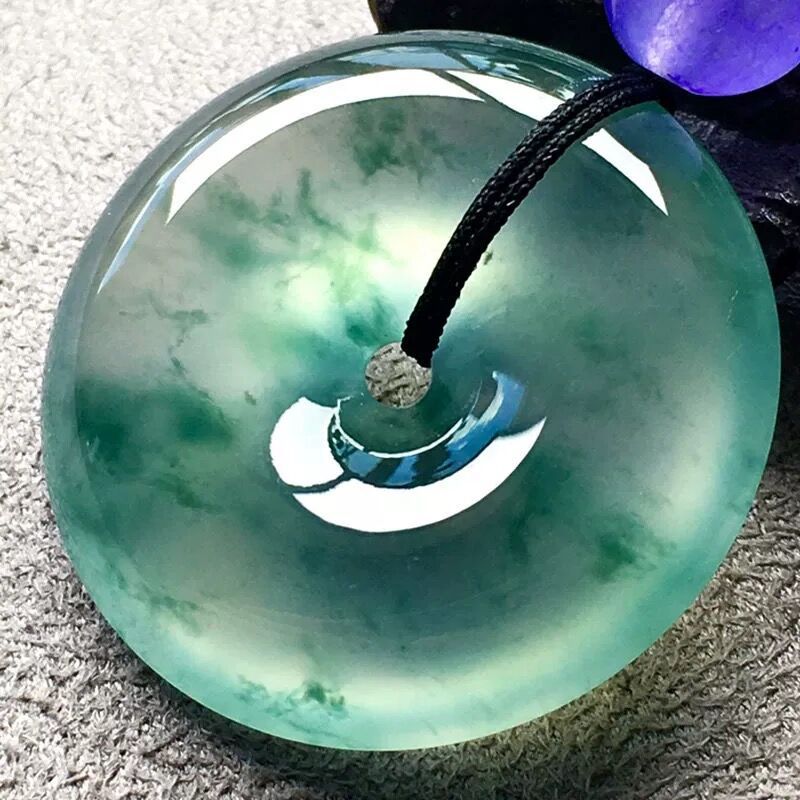 Peace Buckle Jade Pendant Myanmar Old Pit Jade Pendant Ice Jade Flower High-Quality Jade Pendant High-End Necklace Gift