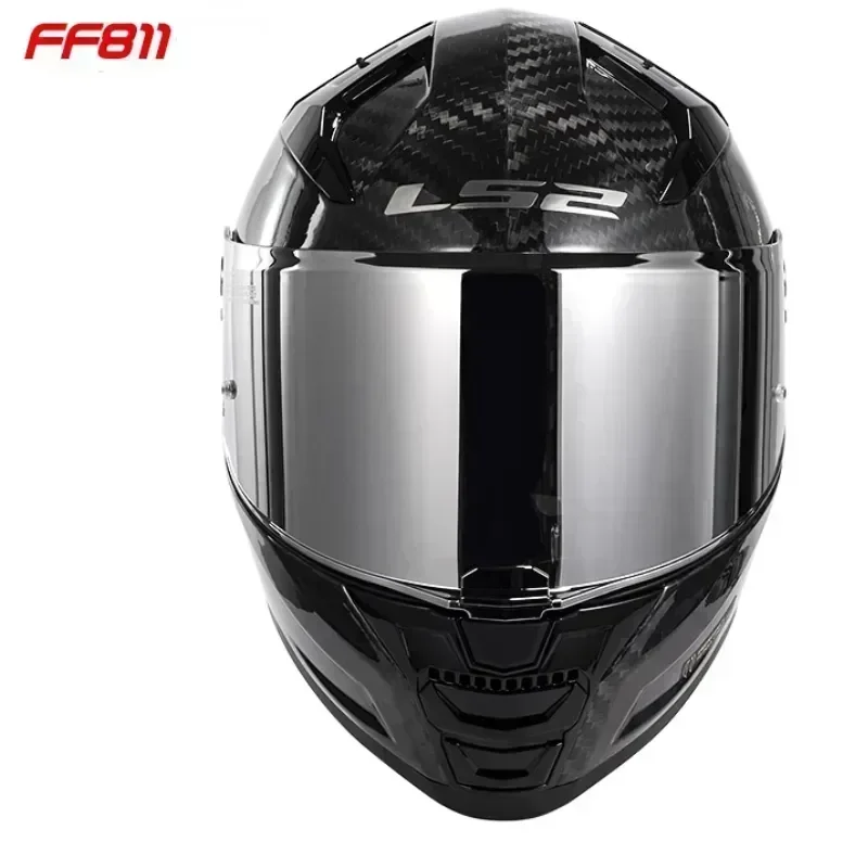 LS2-visera FF811 para casco de motocicleta, visera de cara completa, Color negro y plateado, Original