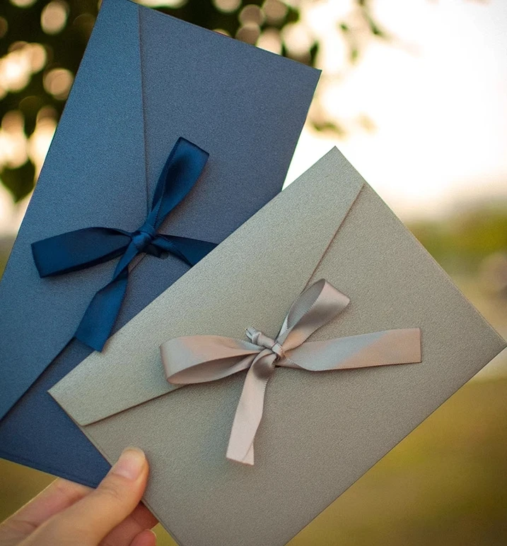 10 pçs/set envelope papel perolado arco engrossar fita retro cor criativa papelaria casamento convidado presente de alta qualidade