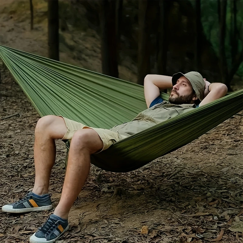 1 Juego de hamaca con correas y bolsa de almacenamiento, Material textil ligero y duradero adecuado para Picnics en la playa y viajes de senderismo