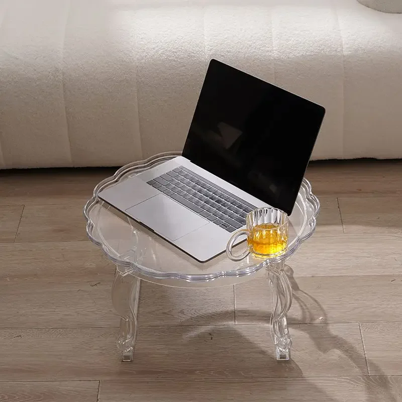 Muebles nórdicos, mesa de centro, sencilla, para el hogar, mesa redonda pequeña, balcón, diseño, acrílico, transparente, redondo, sala de estar, Co