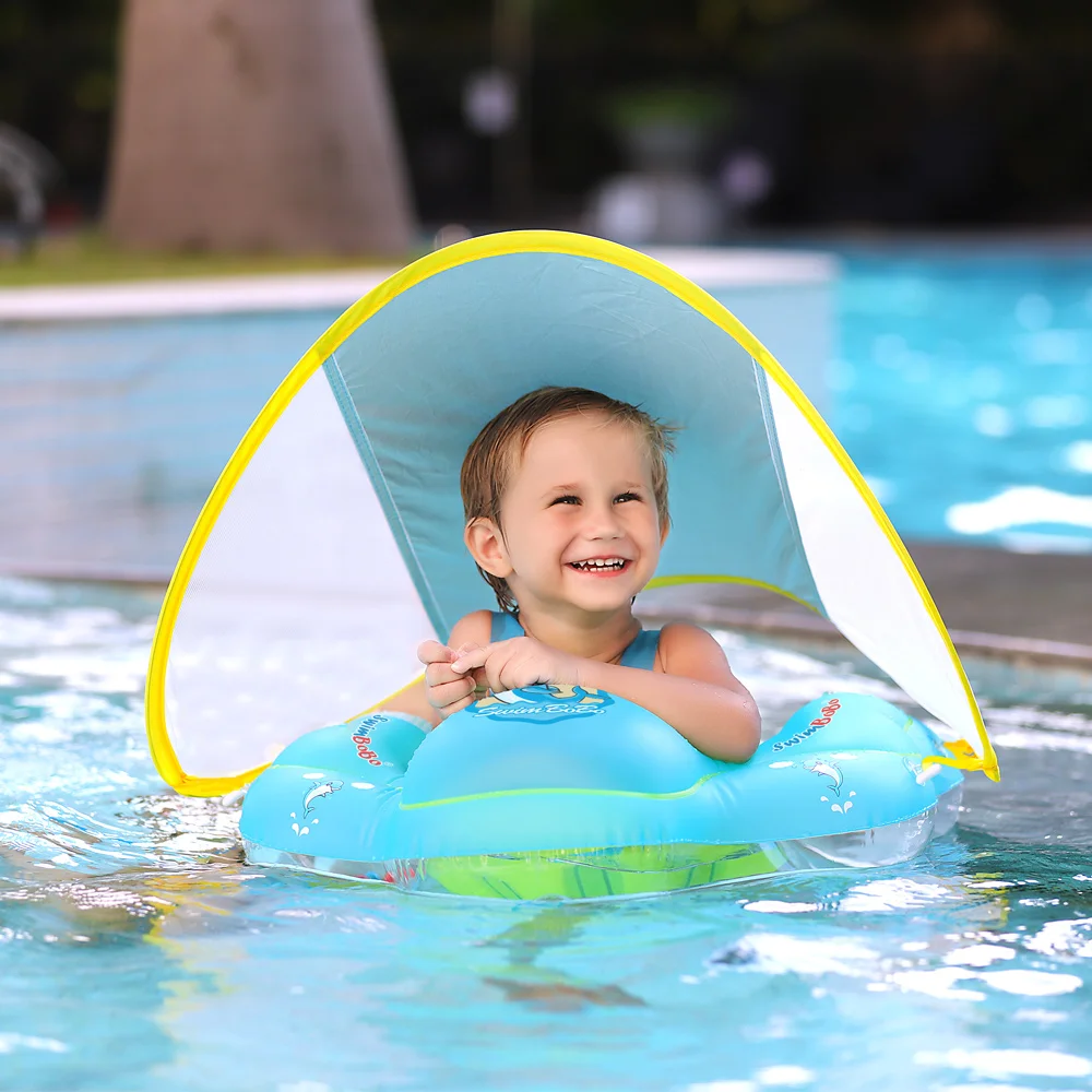 อัพเกรดใหม่เด็กว่ายน้ำ Float Inflatable ทารกลอยเด็กห่วงว่ายน้ำวงกลมชุดว่ายน้ำฤดูร้อนของเล่นเด็กวัยหัดเดินแหวน