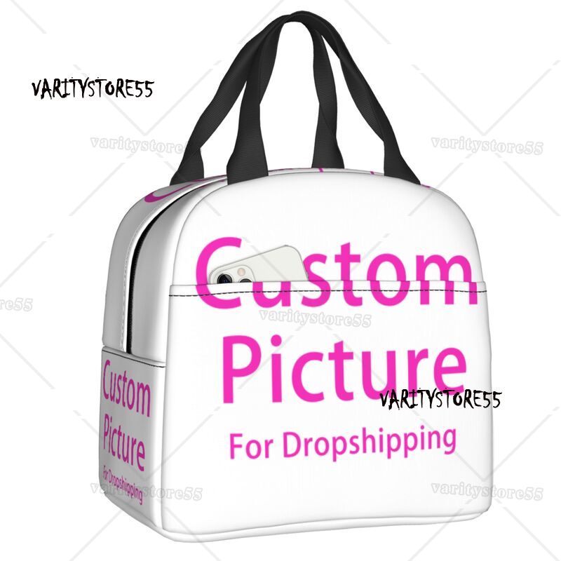 Lunchbox mit individuellem Foto-Logo, wasserdicht, individuell gestaltet, DIY-Druck, Kühler, thermische Lebensmittel-isolierte Lunchtasche, tragbare Picknick-Tragetaschen