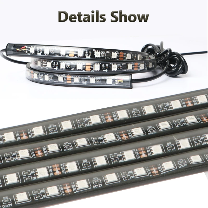 Charssis-tira de luces LED flexibles para coche, Control remoto/aplicación, luces de neón RGB, ambiente, Lámpara decorativa automática