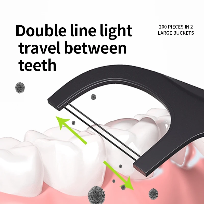 Dental Floss Double Household Ultra-Fine Bucket Household Cleaning Thread Flat Thread Toothpick Thread Tooth Picking Tool
