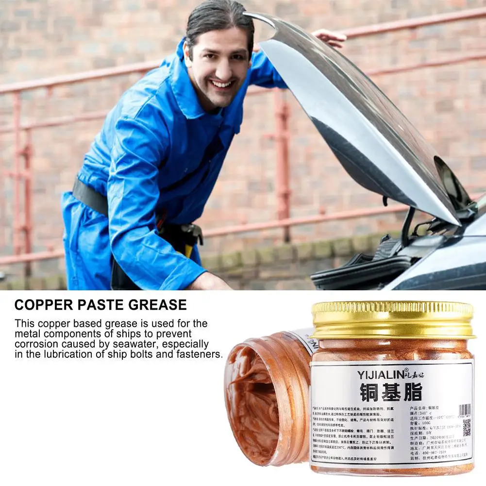 Rosca de graxa à base de cobre agente anti-gripagem portátil lubrificante à base de cobre parafuso hub engrenagem graxa lubrificante de freio de carro à prova dwaterproof água