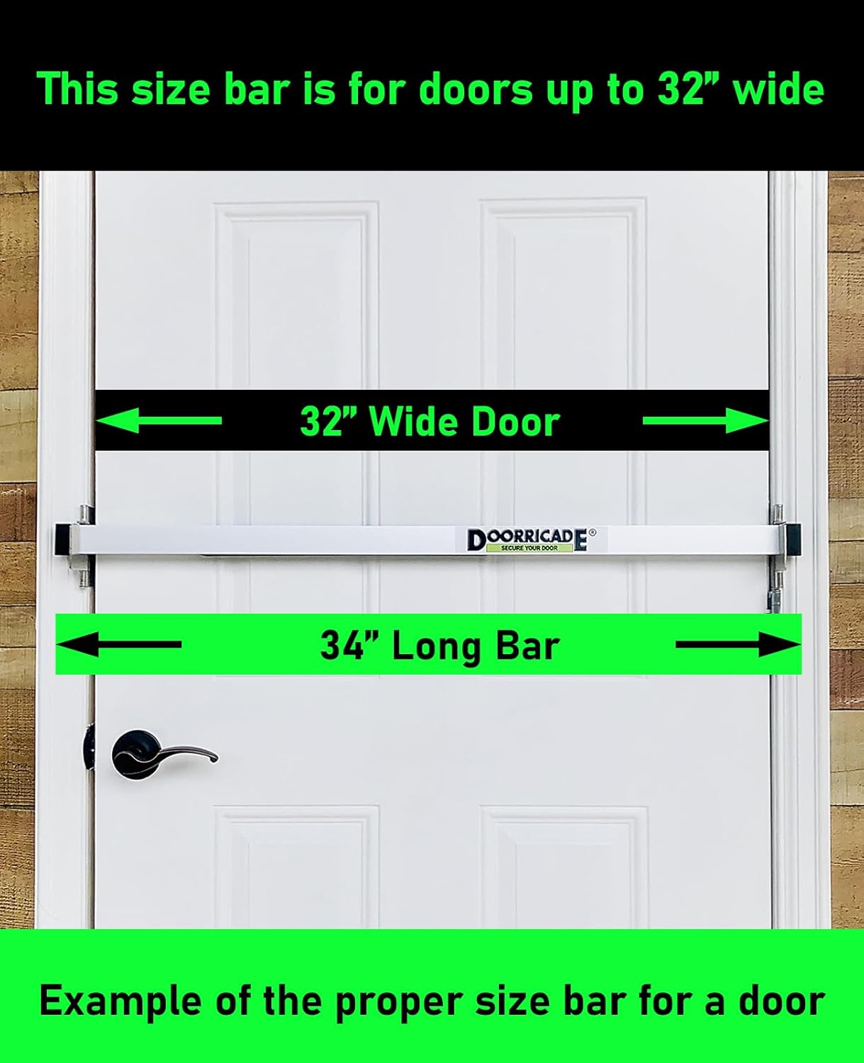 Doorricade-Secure The Entire Width of Your Inward Opening Front Door or Safe Room.