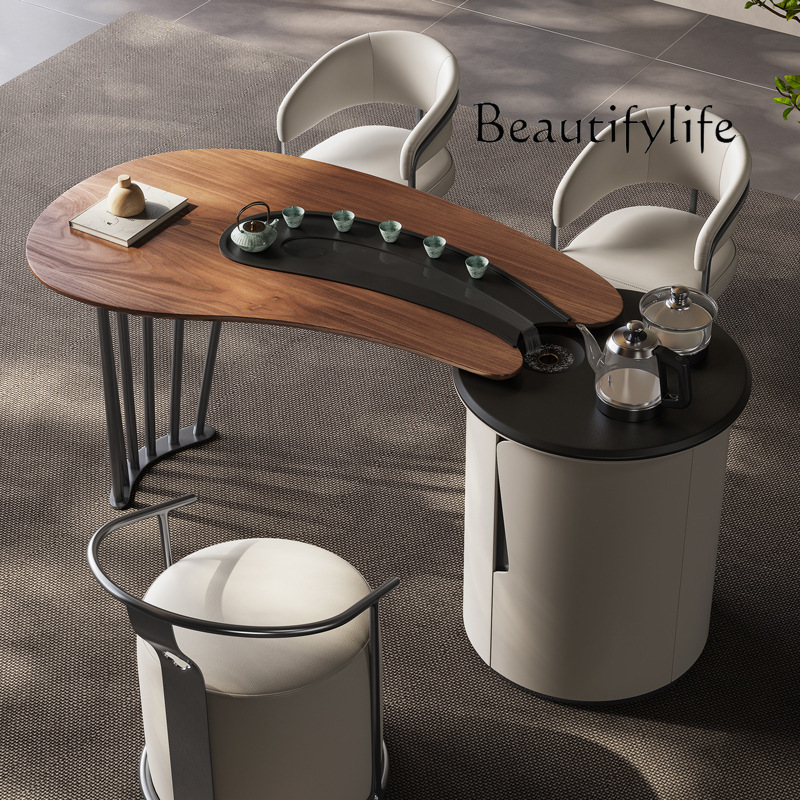 Italian medieval style solid wood tea table and chair simple household tea coffee table