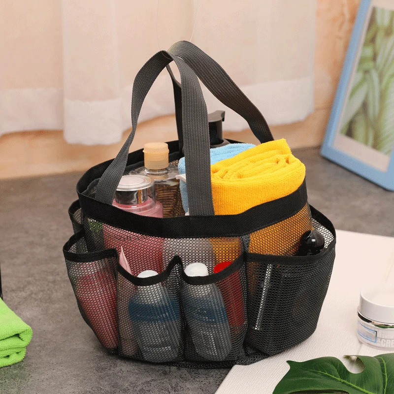 Borse da spiaggia in rete Borsa tote con 8 tasche Borsa tote pieghevole leggera impermeabile Borsa da piscina oversize