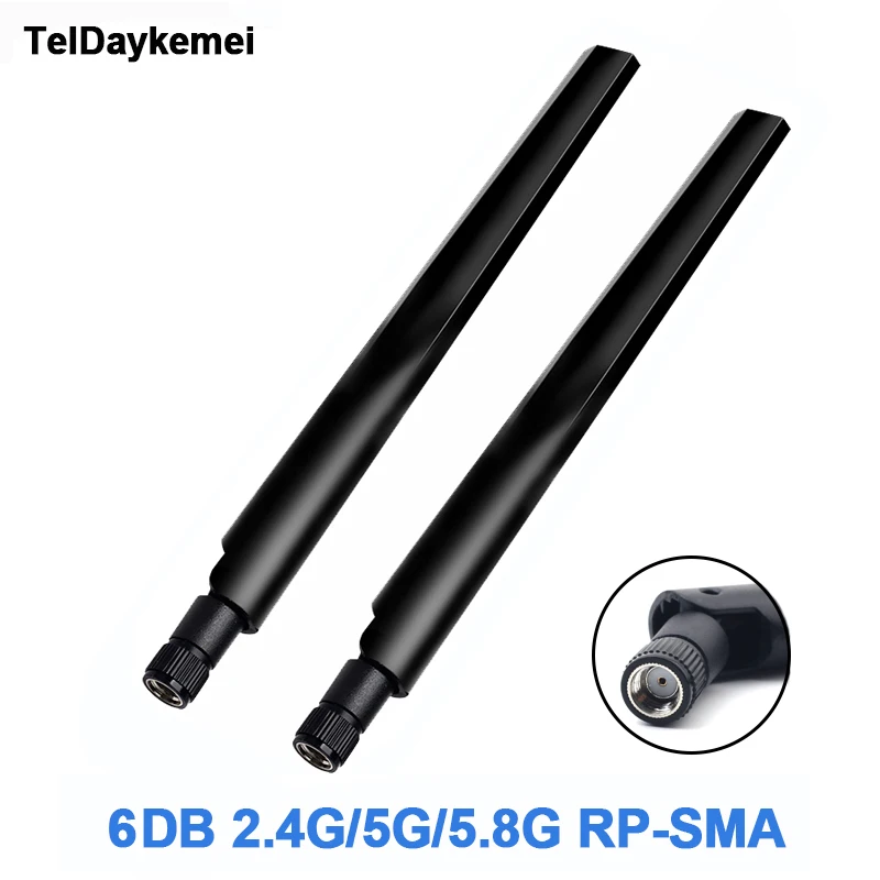 Antenna WiFi 2.4GHz/5.8GHz Dual Band 6DBi RP-SMA Connettore per Mini PCI Card Camera Adattatore USB Router di rete wireless