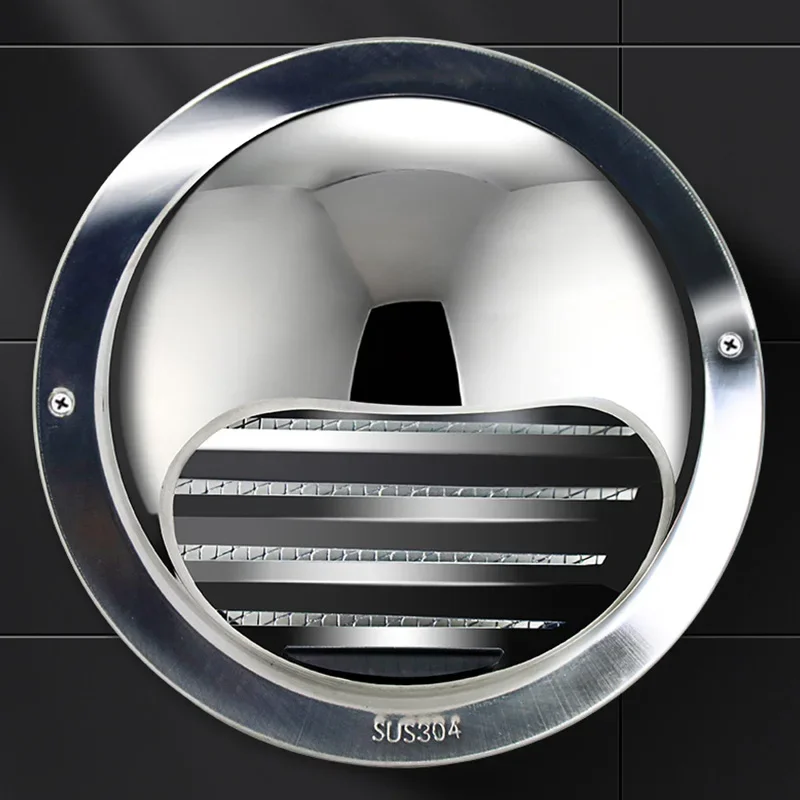 100/150mm Edelstahl Ablufthaube Wand Auspuff Abdeckung Abluftanschluss Badezimmer Dunstabzugshaube Auslassgitter Lamellen Dekoration