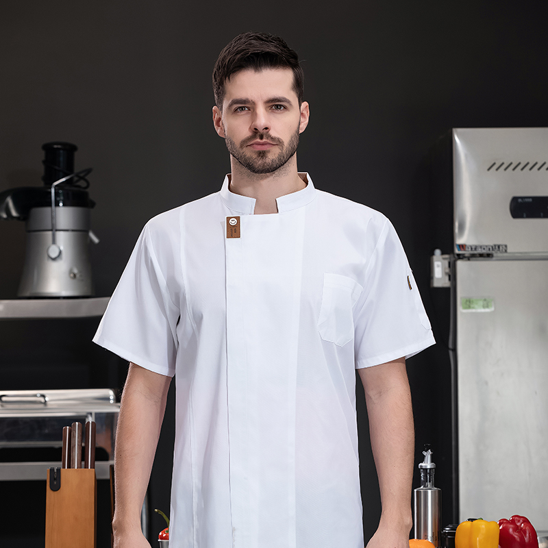 Giacca da cuoco unisex Camicie da cucina estive Hotel Ristorante Uniformi da cameriere Panetteria Catering Abiti da lavoro Abiti da cucina per hotel
