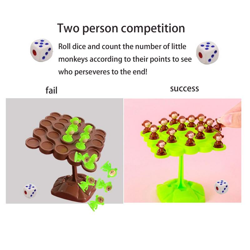 Balancing Monkey Toy Tree Monkey Board Game Montessori Interactive Math Toys Kids Puzzle Thinking Training Tabletop Game Toy